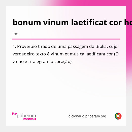 Significado de bonum vinum laetificat cor hominis